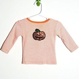 Miniwear Halloween Pumpkin Sequin Shirt 12m